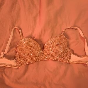 Silver Bra Costume Jeweled Rhinestone 32B